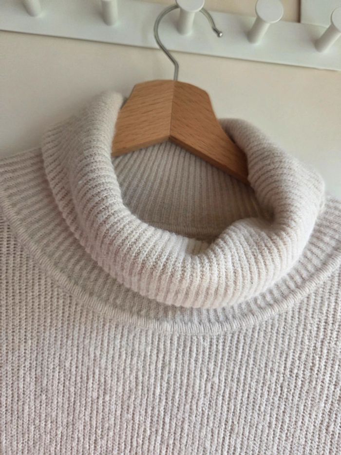 Robe pull col roulé beige écru - Taille unique - photo numéro 3
