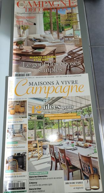 Lot de 2 magazines campagne décoration et maisons à vivre campagne bon état