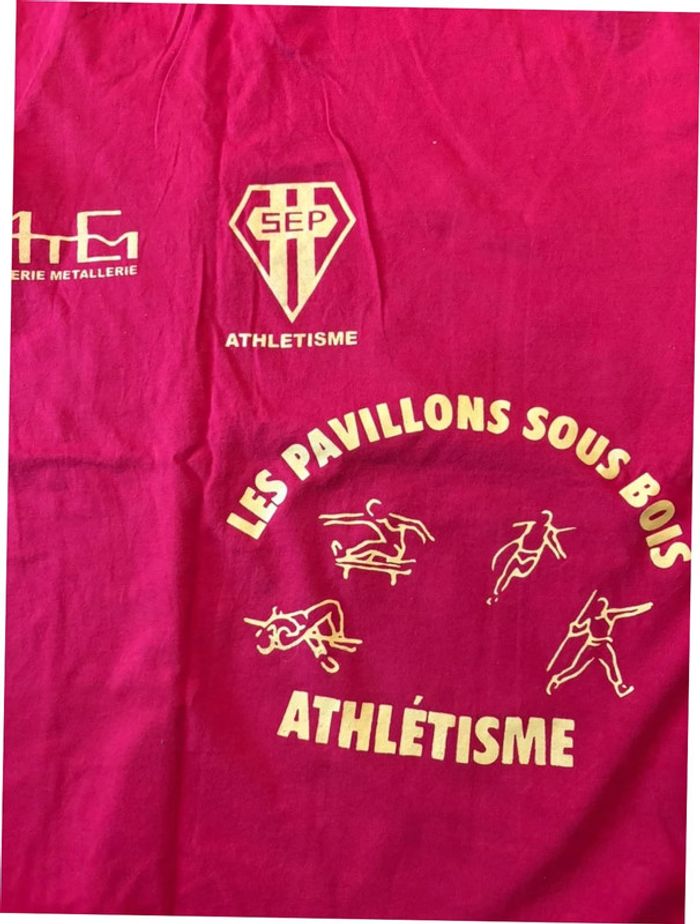 T-shirt vaisseau amiral XL rouge écriture bleu et blanche - photo numéro 2