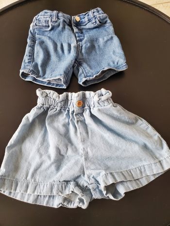 Lot 2 shorts en jeans 18 mois