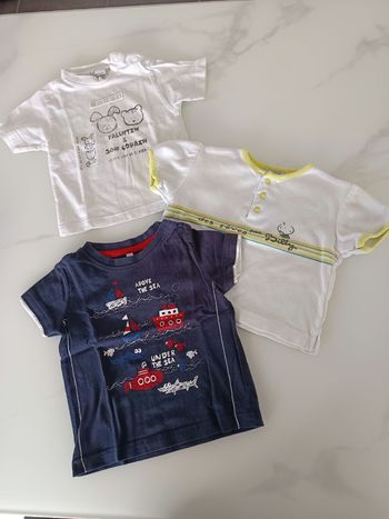 Lot 3 tee-shirts manches courtes 12 mois 