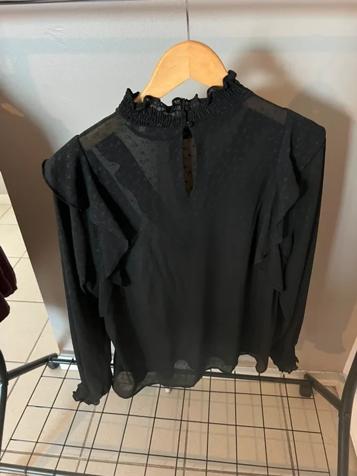 Chemise noire en voilage « BZB » - photo numéro 2