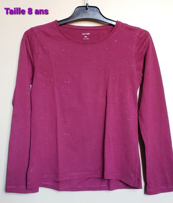 T-shirt rose foncé à pois dorés taille 8 ans