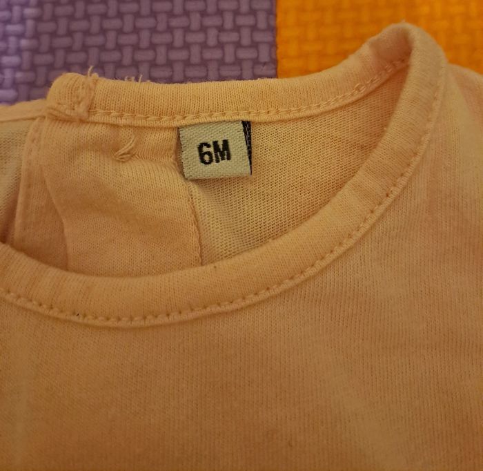 Robe manches courtes rose pâle lapin, taille 6 mois (68 cm) - photo numéro 3