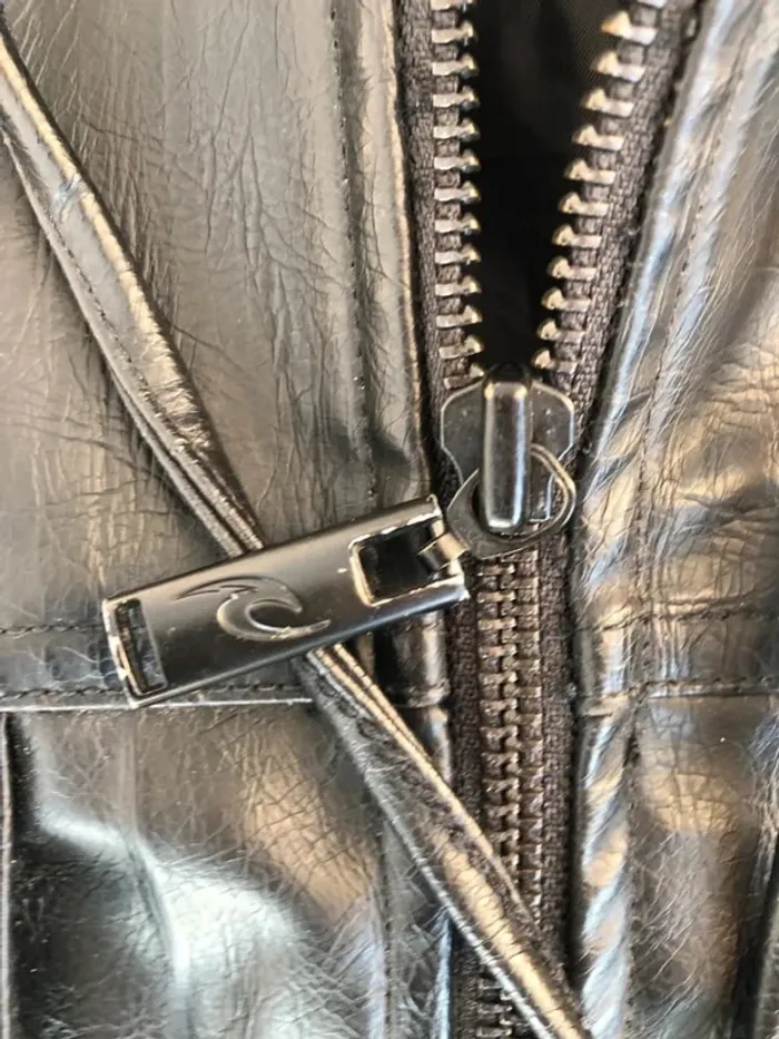 Rip Curl Perfecto jacket fake leather black Mens M - photo numéro 7