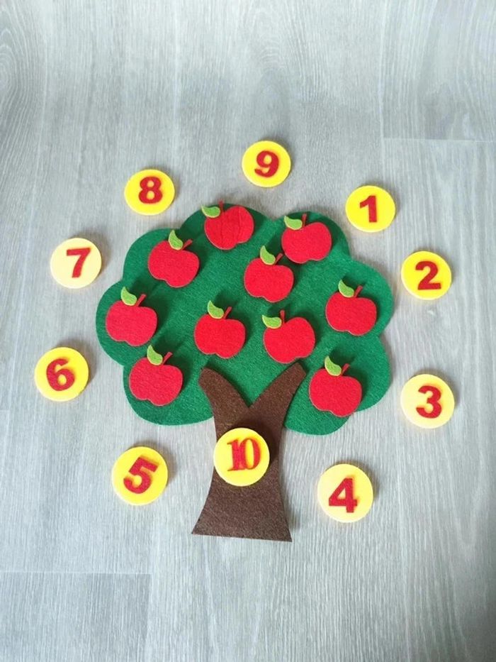 Arbre en feutre pour apprendre à compter - photo numéro 2