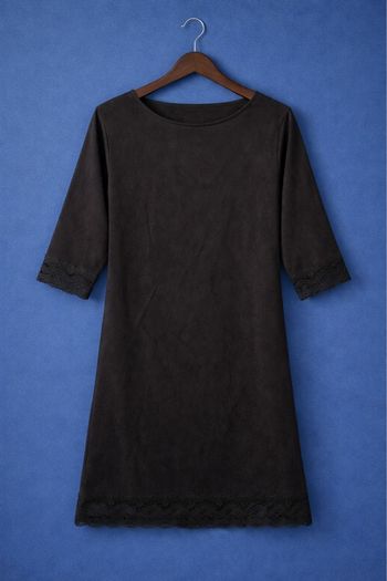 Robe Zara Marron Effet Peau Avec Dentelle