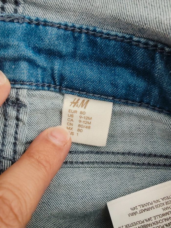 Combishort en jean 80cm - photo numéro 3