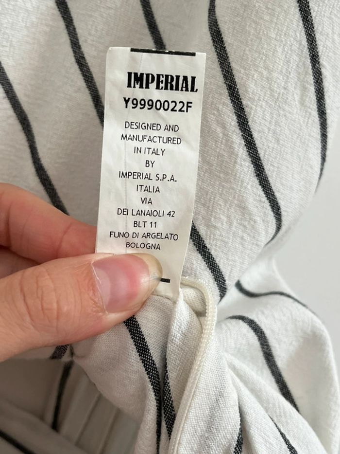 Combinaison en lin blanche à rayures Impérial - photo numéro 9
