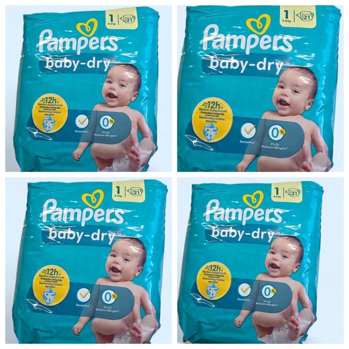 Lot de 84 Pampers Baby Dry 2-5 kg Taille 1 Neuf