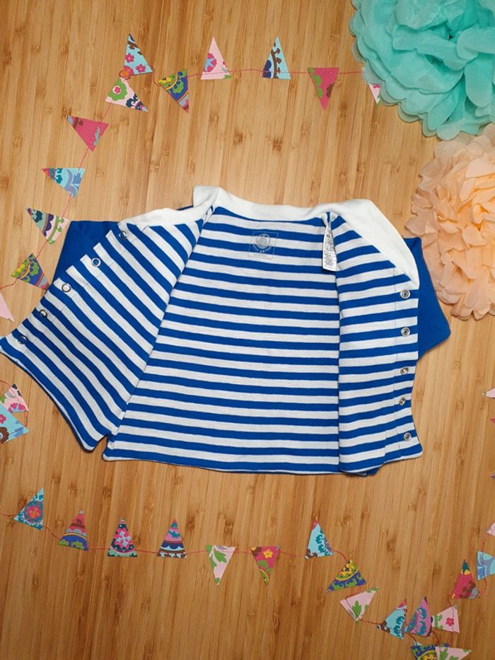 Gilet Petit Bateau 6 mois 67 cm veste marin teddy - photo numéro 5