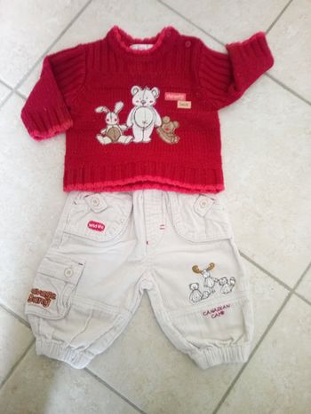 Ensemble pantalon + pull 6 mois