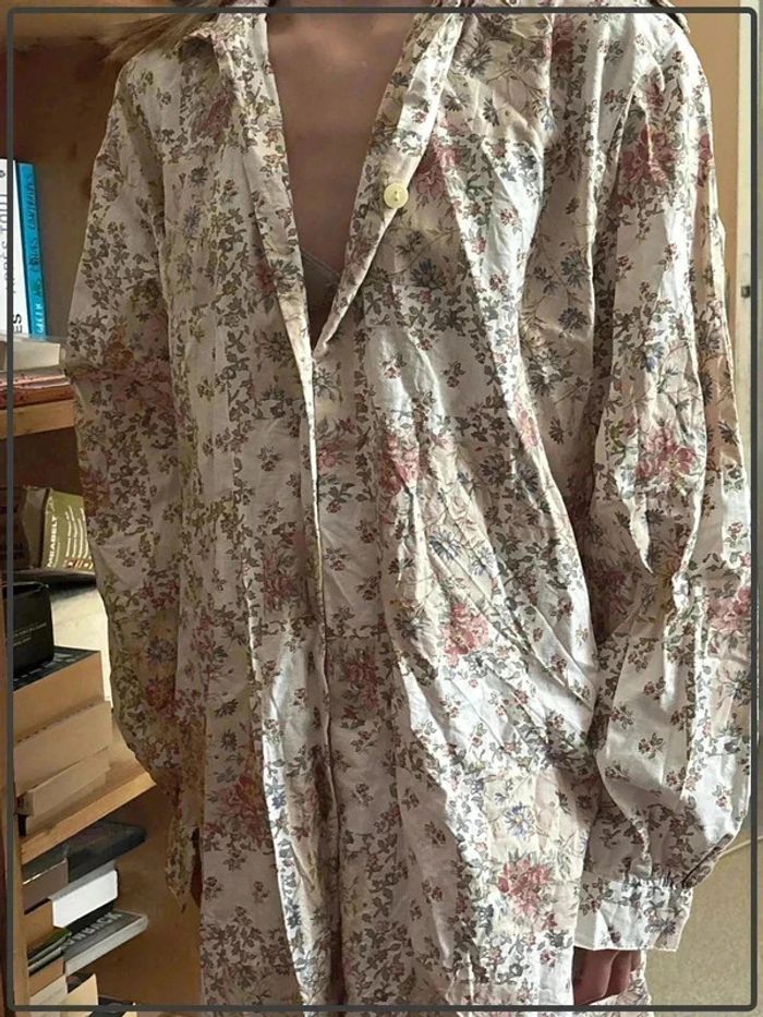 Chemise fleurie taille 38 marque mam'styl - photo numéro 2