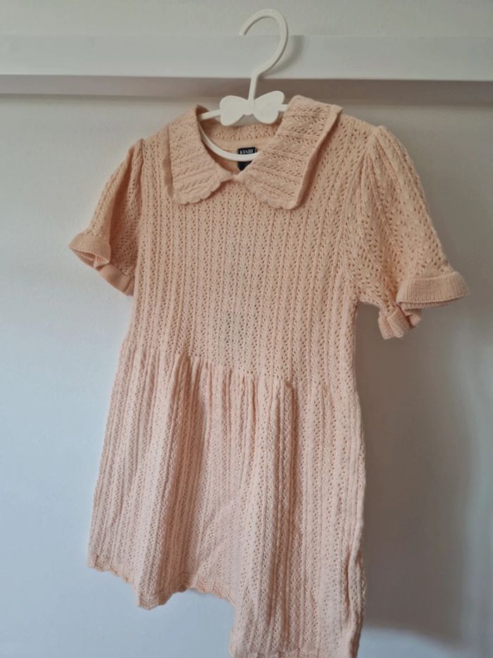 Robe tricot maille rose abricot 24mois neuve - photo numéro 5