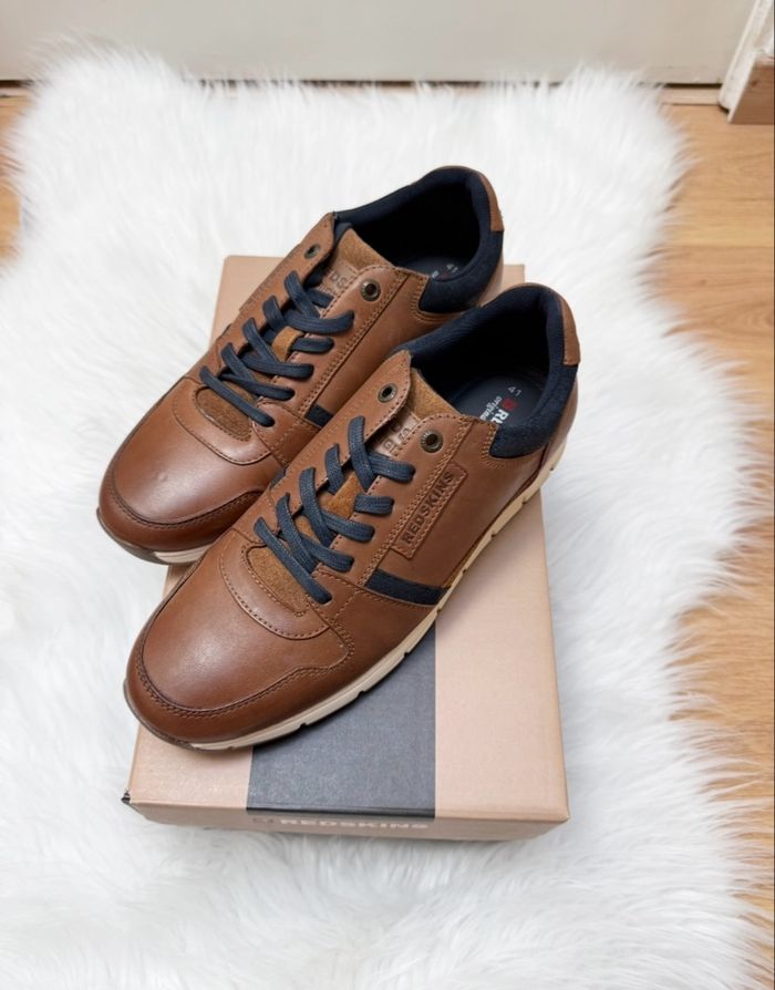 Baskets Redskins cuir – Taille 41 – marron  / camel – Neuf avec boîte - photo numéro 2