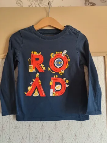 T-shirt garçon 4 ans ML bleu tbe in extenso