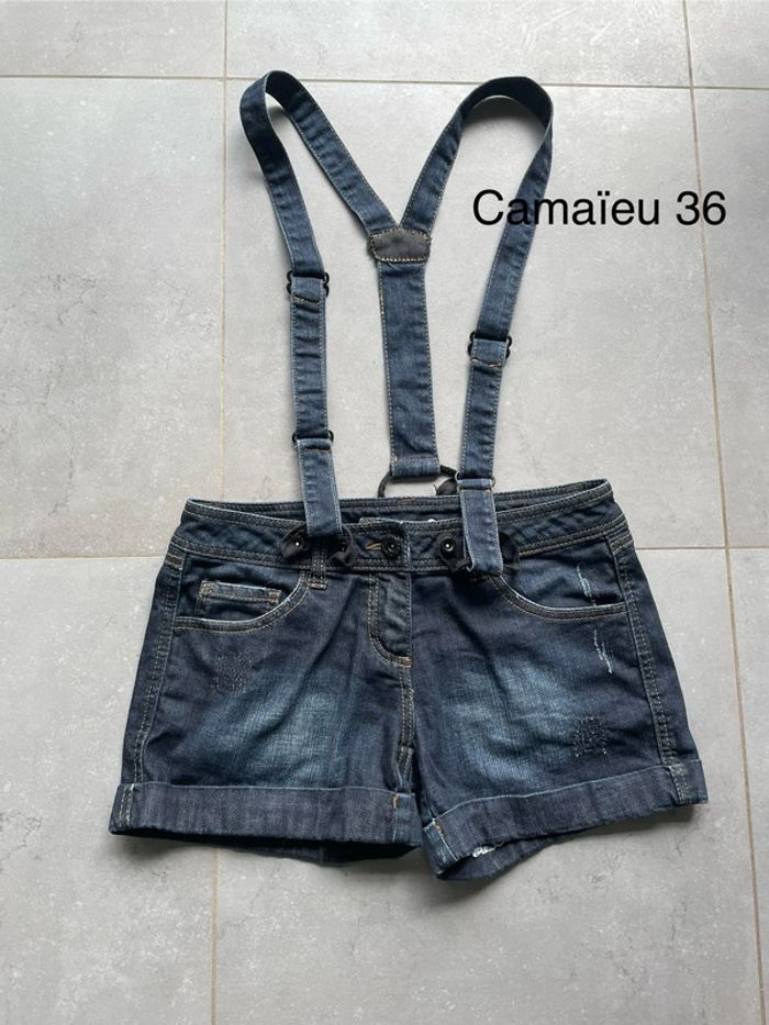 Salopette short en jean été - photo numéro 3