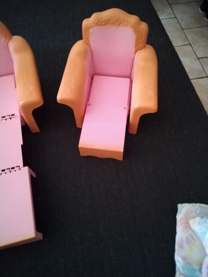 Ensemble fauteuil canapé barbie année 90 vintage - photo numéro 3