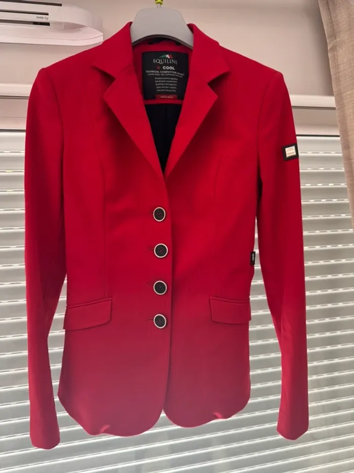 Veste de concours d’équitation equiline rouge x-cool