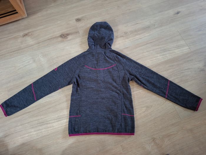 Sweat/pull à capuche polaire gris/rose McKinley 12 ans - photo numéro 3