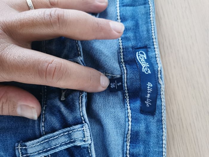 Jean skinny bleu à motif - photo numéro 4