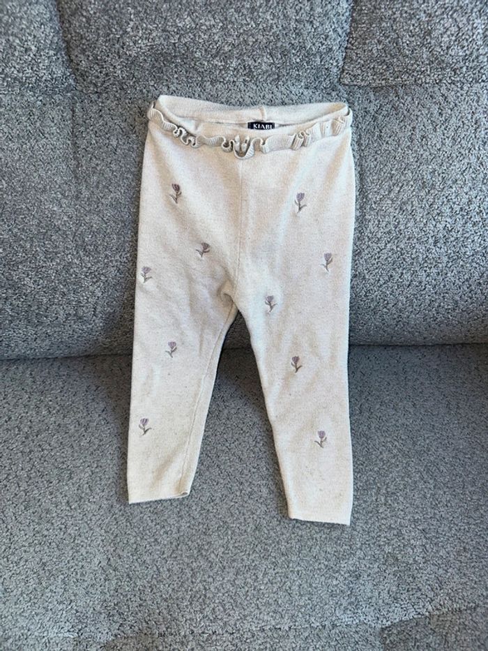 Legging chaud motif fleurs Kiabi