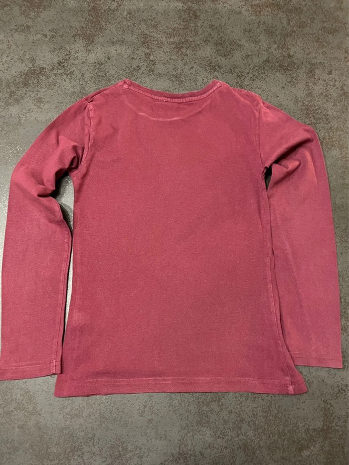 T shirt manche longue fille bordeaux - photo numéro 3