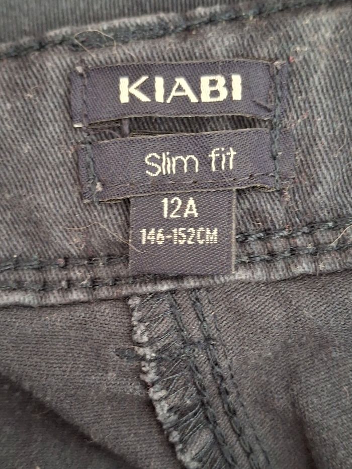 Jeans bleu marine Slim fit réglable bouton pression 12 ans Kiabi - photo numéro 8