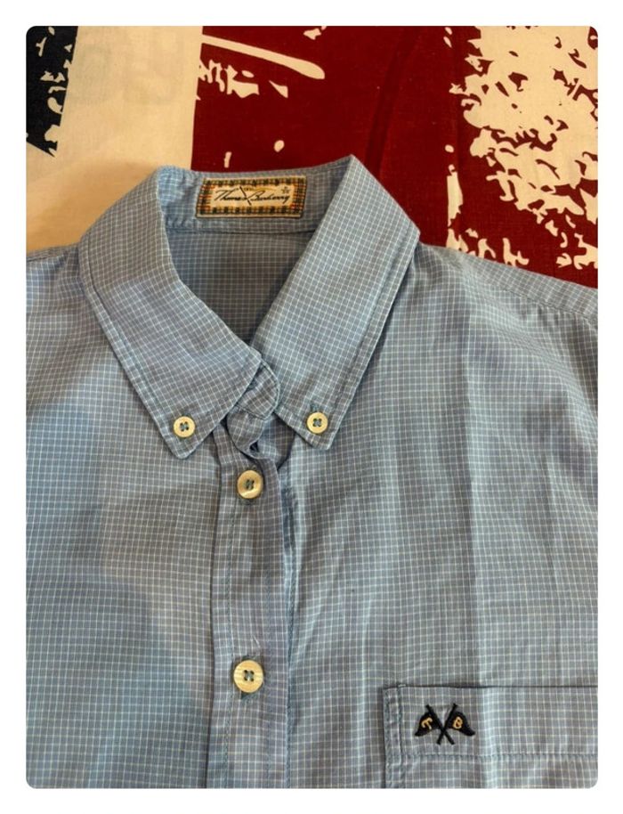 Chemise à carreau bleu et blanche Thomas Burberry femme S/M - photo numéro 2