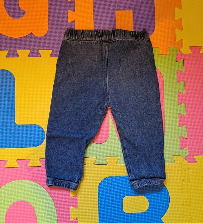 Pantalon jean bleu, mots d'enfants, taille 18 mois (80 cm) - photo numéro 2