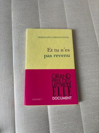 Livre Et tu n’es pas revenu de Marceline Loridan-Ivens édition Grasset