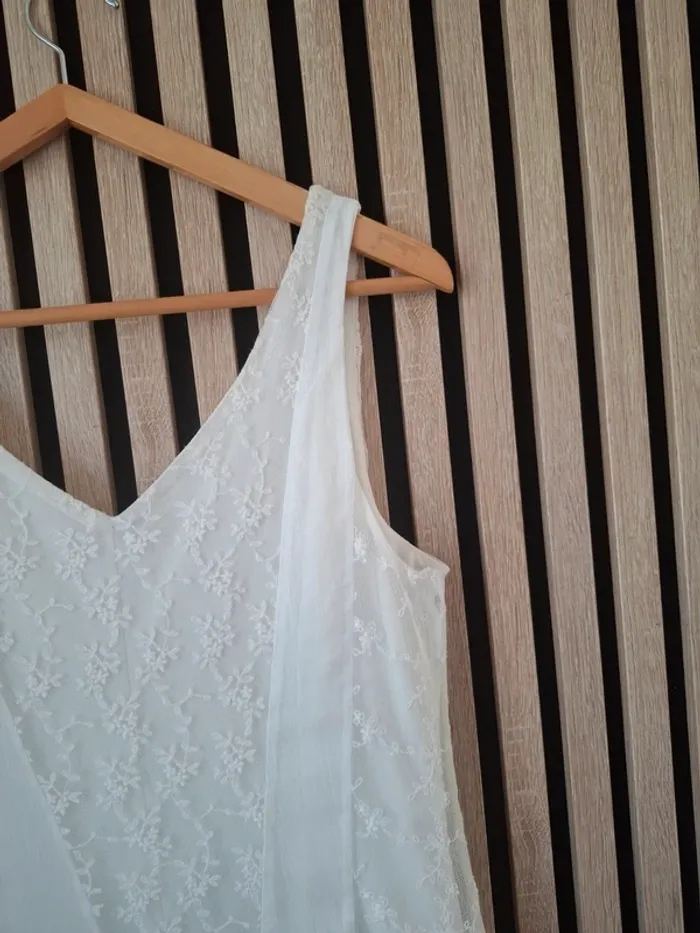 Superbe robe crème bohème à volants brodé T 40 - photo numéro 7