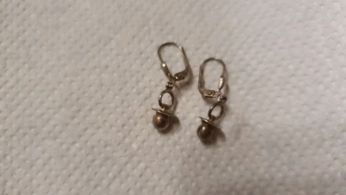 2 boucles d oreille tototte argent vintage - photo numéro 2