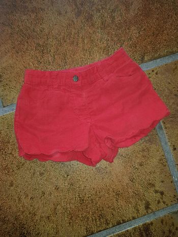Short rouge velours cyrillus 3ans fille