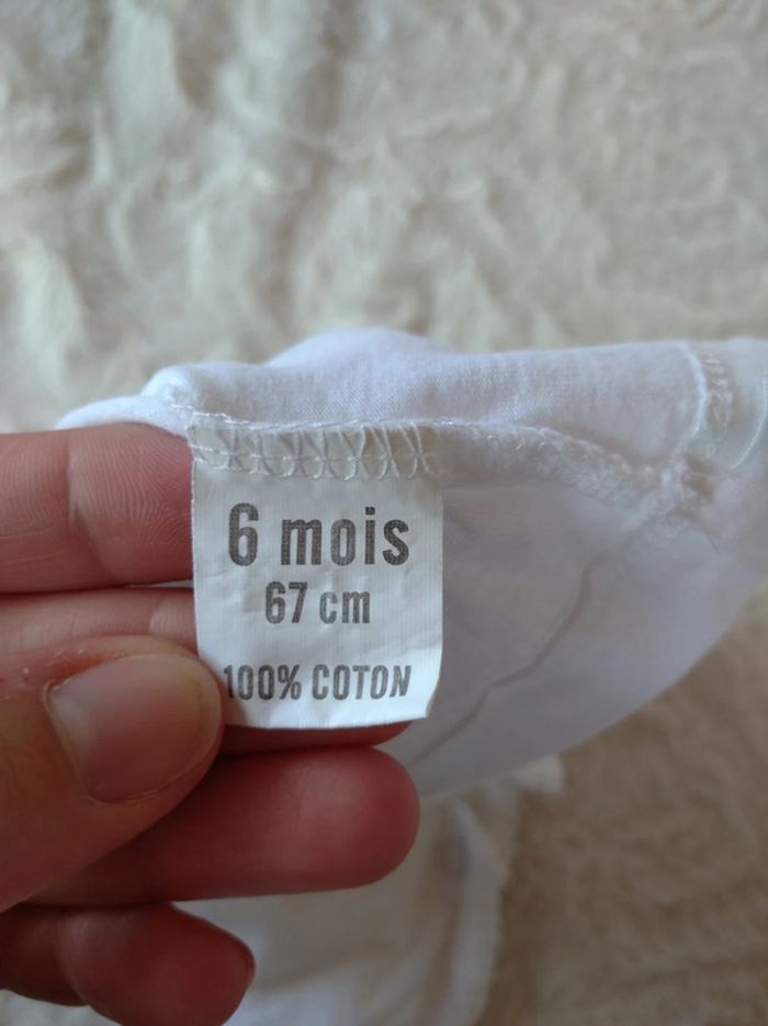 Tee shirt chemise manches courtes Fille 6 mois cœur mon petit Oiseau 100% coton - photo numéro 9