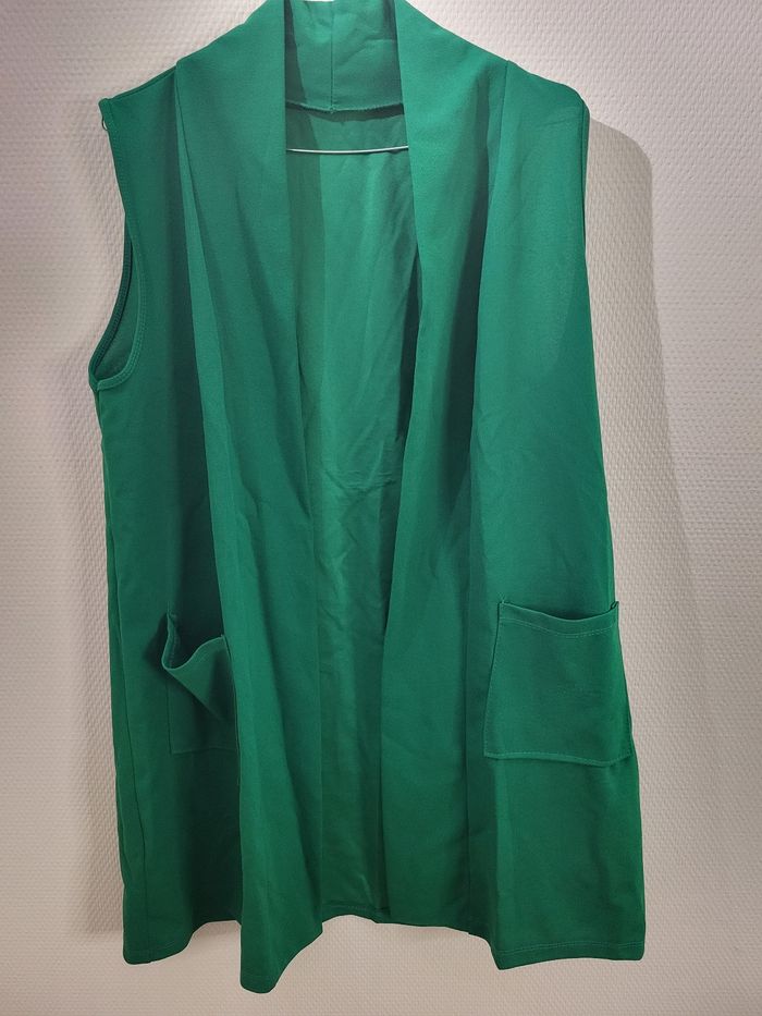 Gilet long vert