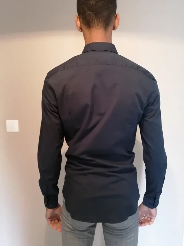 Chemise bleue slim fit repassage facile taille S - photo numéro 3