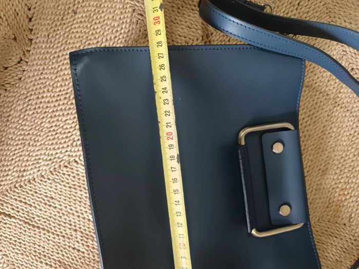 Maison Héritage | Sac cuir lisse bleu marine - photo numéro 13