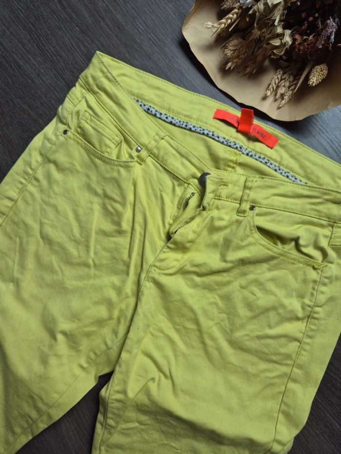 Magnifique pantalon vert/jaune Mango 36 - photo numéro 2