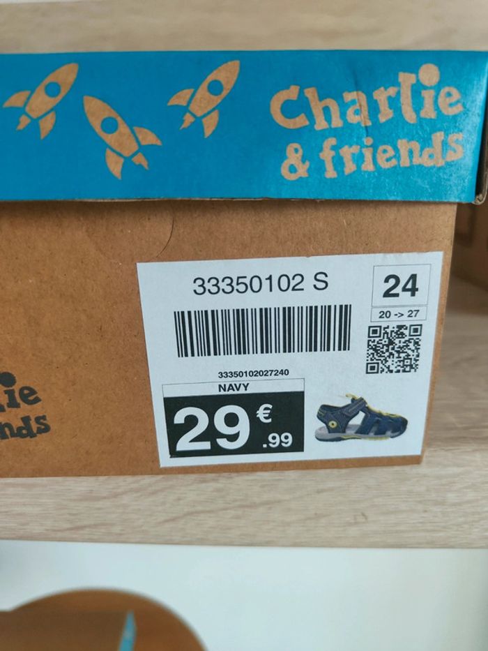Sandales bleues et vertes/jaunes très jolies pour un garçon Chaussea 24 - photo numéro 4