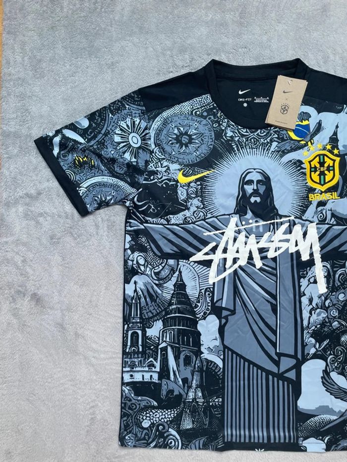 Maillot concept foot Brésil noir édition Rio Christ Rédempteur taille M - photo numéro 2
