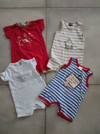 Lot de 4combishorts 6 mois