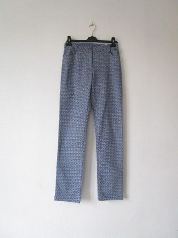 Pantalon bleu imprimé Agathe & Louise 38 NEUF