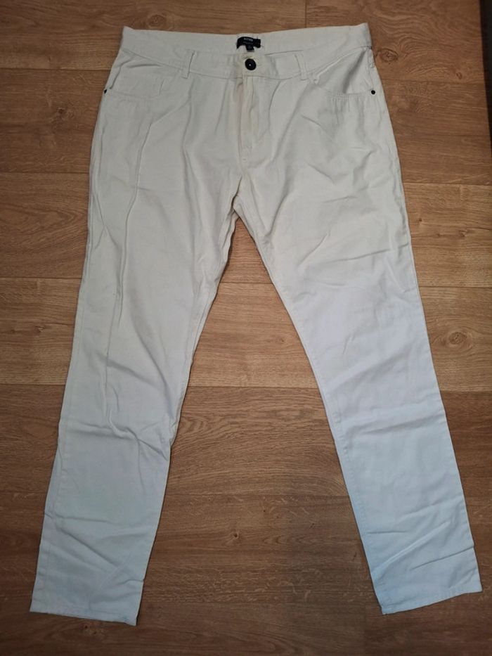 Pantalon blanc homme KIABI – Taille 48 – Regular Fit