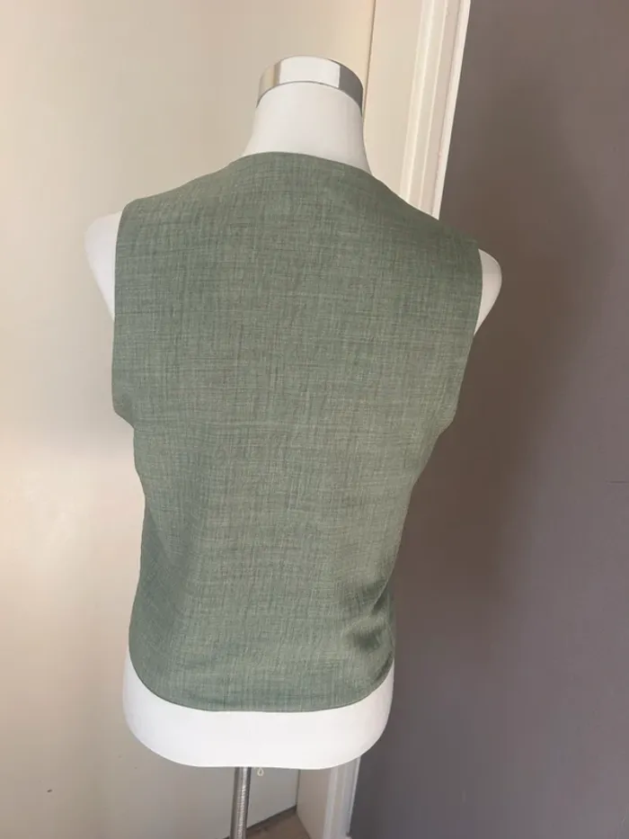 Gilet Sans Manche crêpe Scarlet Roos Vert veste sans manches gilet, barman Taille 1/36 - photo numéro 7