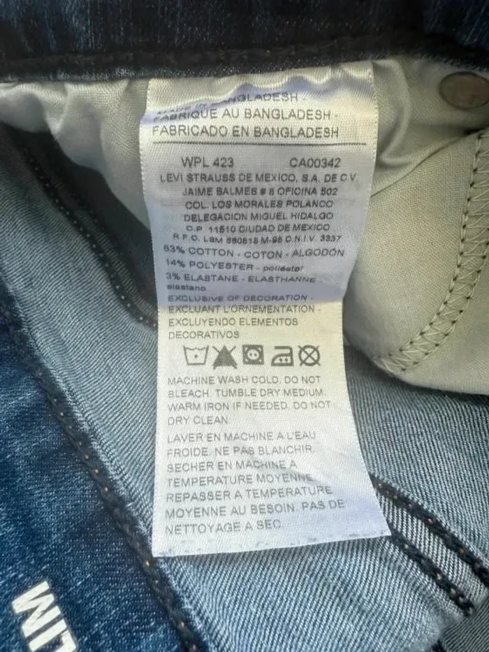 Jeans Levi's Denizen W34 FR44 L32 coupe droite bleu marine Femme Women pan578b - photo numéro 6