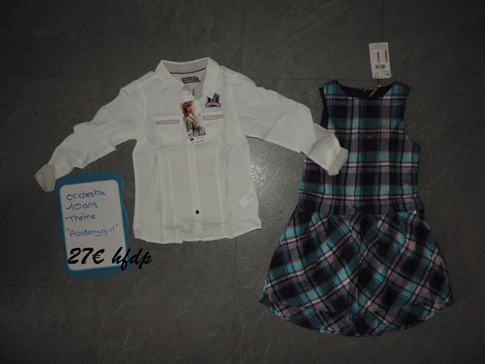 ensemble robe + chemisier orchestra thème "academy girl " 10 ans