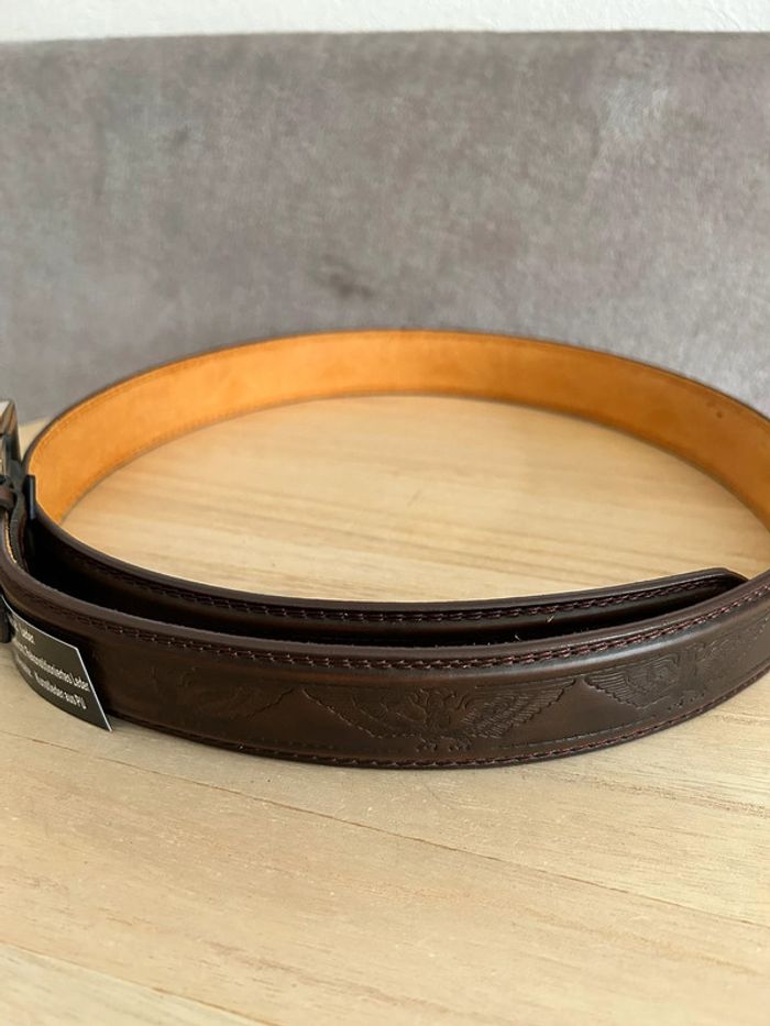 Ceinture en cuir marron taille 105 cm - photo numéro 2