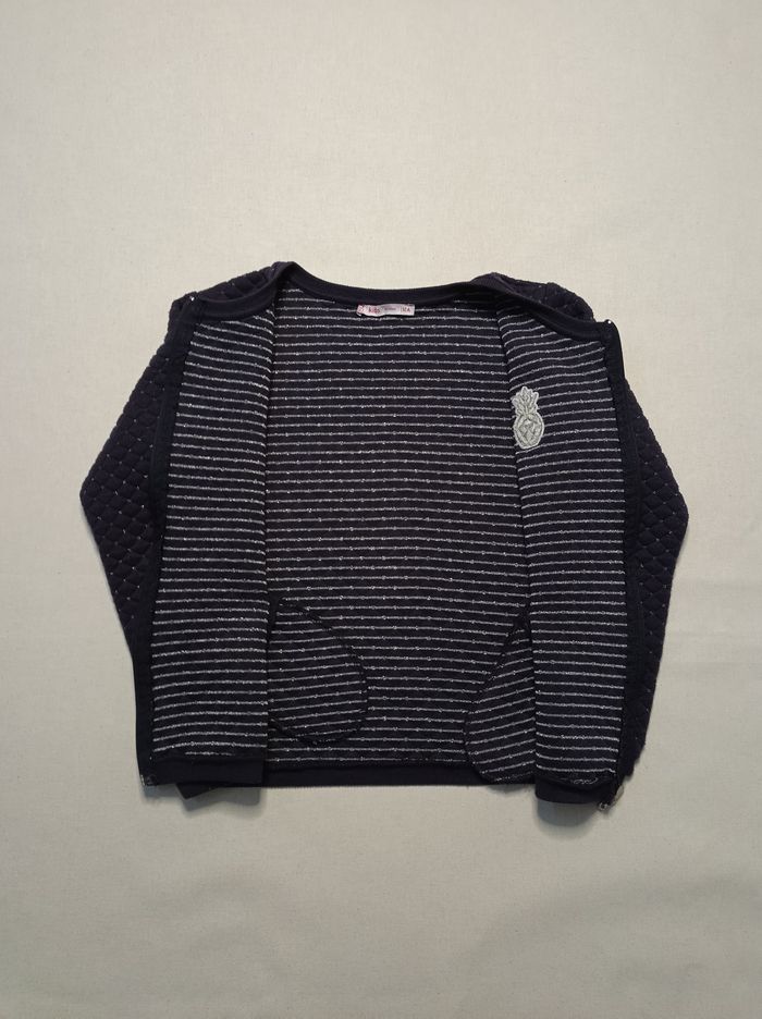 Veste zippée Gémo – Fille 12 ans – Bleu marine & Argenté - photo numéro 5