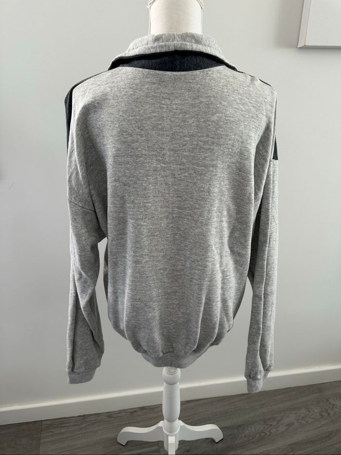 Sweatshirt oversize zip gris tennis Vintage T42 XL - photo numéro 5